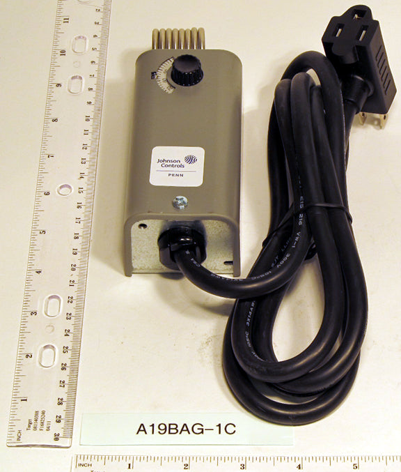 Johnson A19BAG-1C 120v Spst Plug In Portable Heater Thermostat 35-95F W/6' Cord
