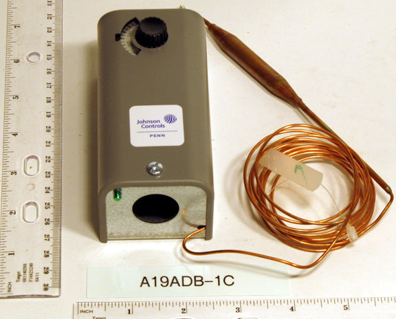 Johnson A19ADB-1C Remote Bulb Temperature Control W/Manual Reset 100/240f; Knob Adj; 6' Cap