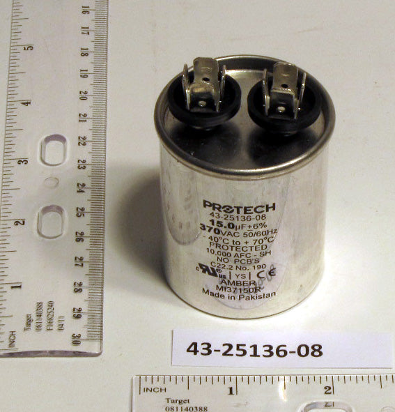 Rheem 43-25136-08 Capacitor - 15/370 Single Round