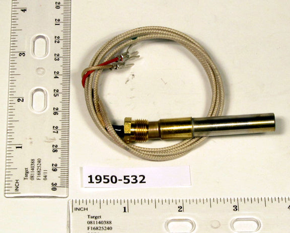 Robertshaw 1950-532 36" Thermopile With Terminals & Without Pg9 Adapter 250-750mv