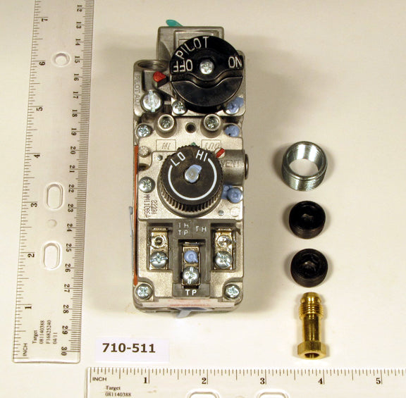 Robertshaw 710-511 1/2" X 3/8" Millivolt Low Profile Gas Valve Used W/1819 (for LP Conversion Use