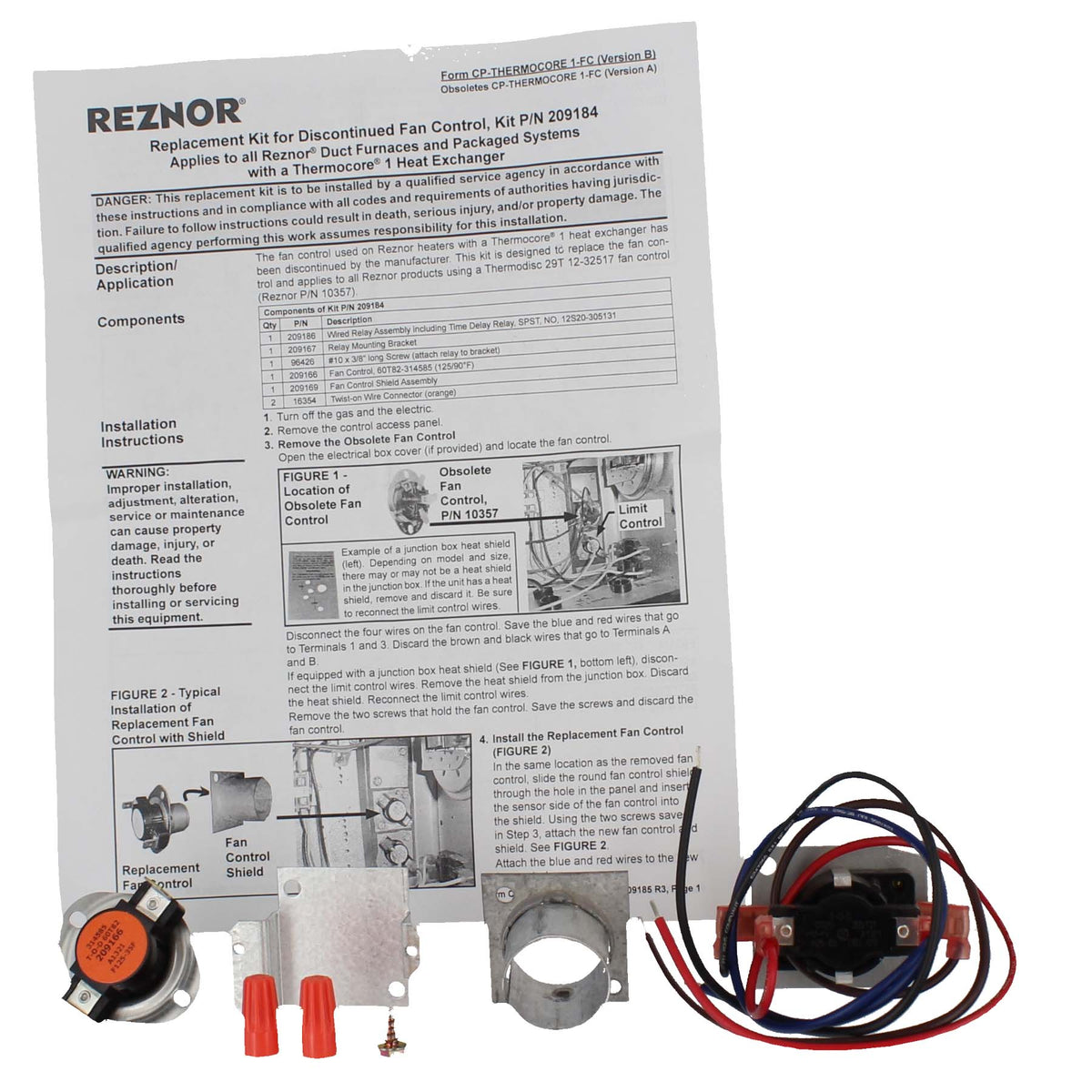 Reznor 209184 Fan Control Replacement Kit Rep. 10357
