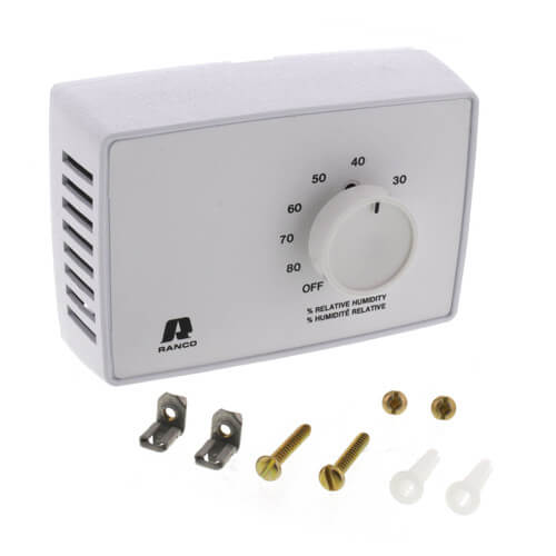 Robertshaw J10-821 24/120V Spst Horizontal Wall Mount Humidistat 20-80% Relative Humidity