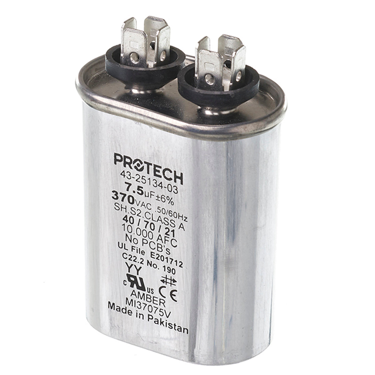 Rheem 43-25134-03 Capacitor - 7.5/370 Single Oval