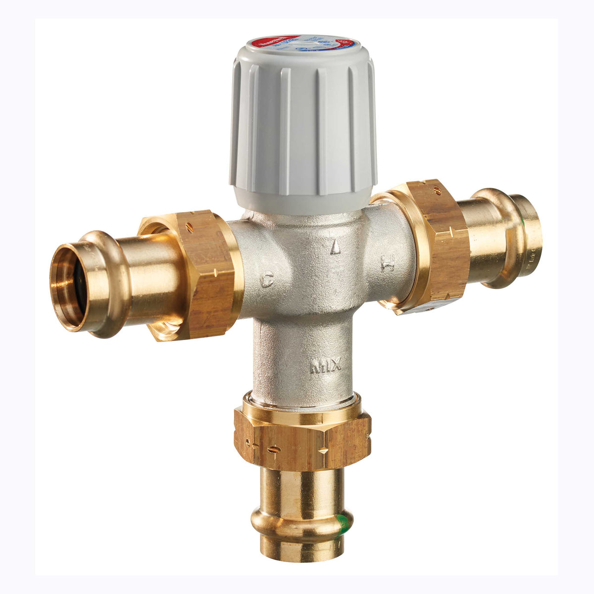 Honeywell Residential AM100-UP-1LF 1/2" Union Propress Lead Free Mixing Valve 70-145F