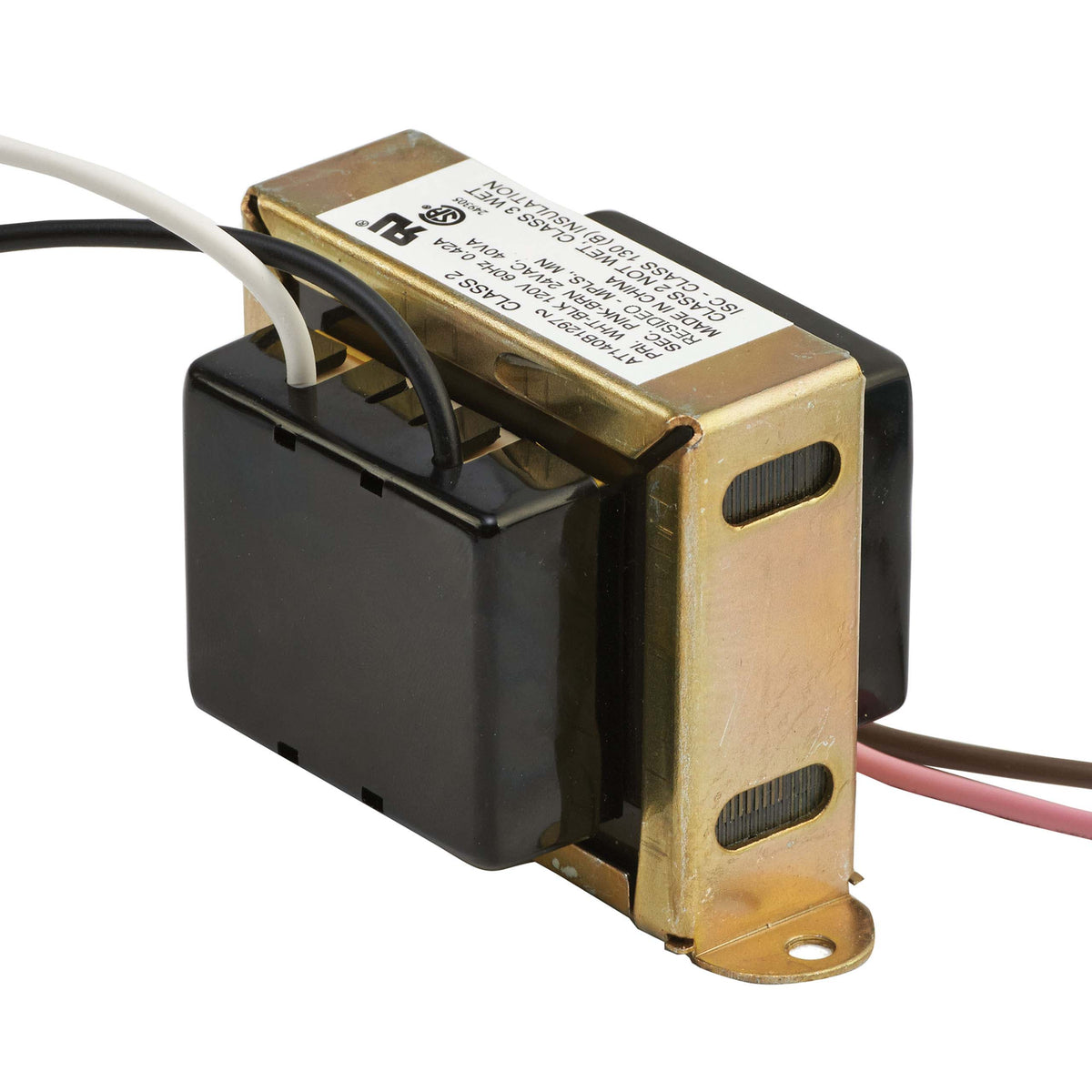 Honeywell Residential AT140B1016 40va Foot Mounted 120-24 Vac Transformer With 1/4" Male Quick Connects And