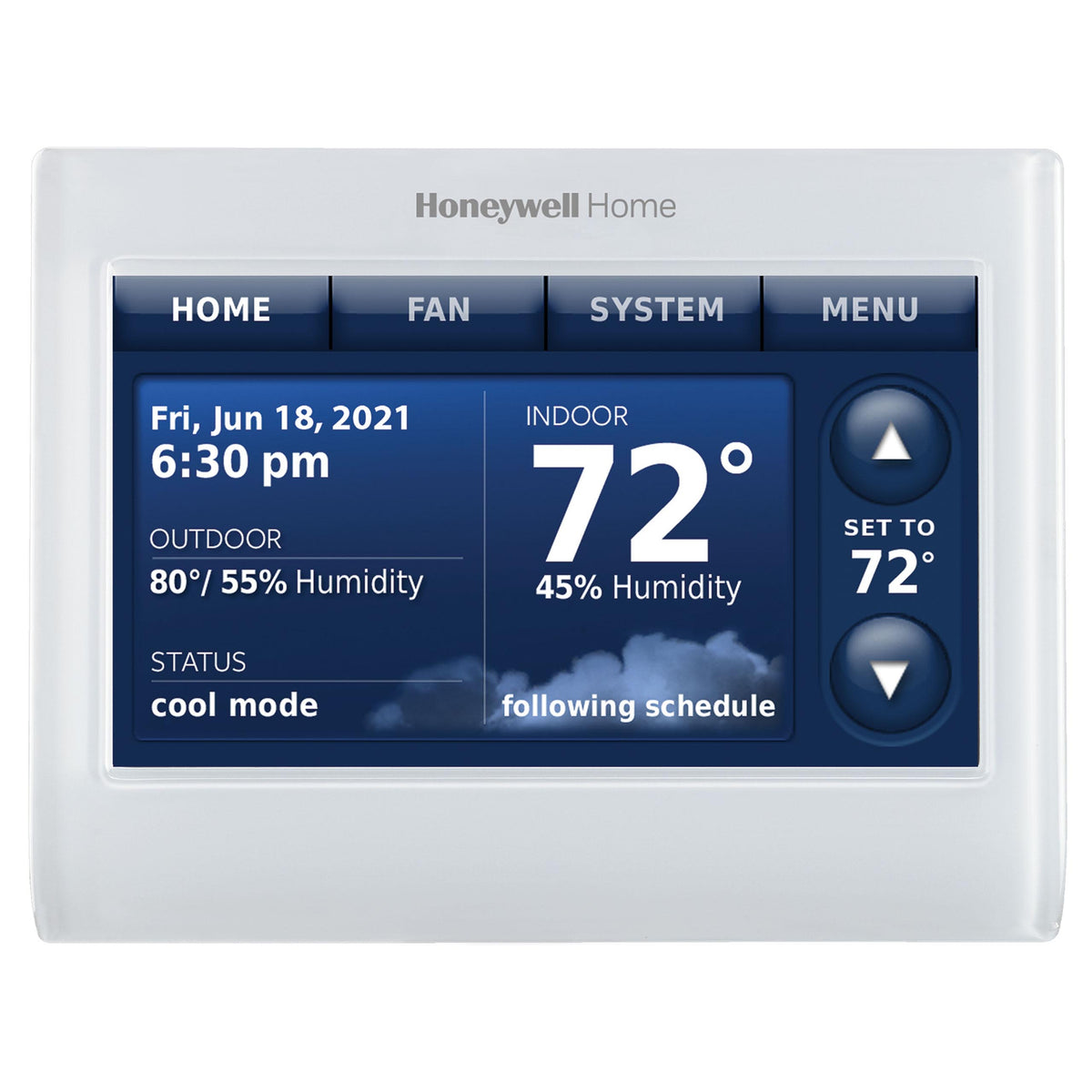Honeywell Residential THX9421R5021WW All New White Front/White Sides Prestige Color Touchscreen Thermostat With