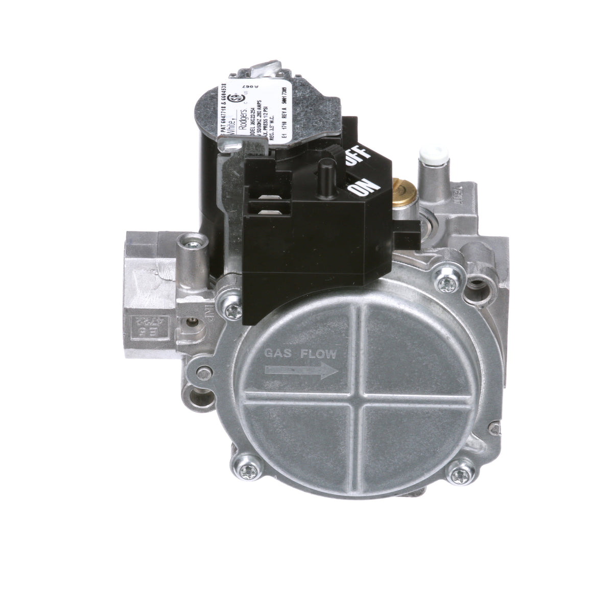 White-rodgers 36J24-614 Combination Gas Valve Single Stage Side Inlet / Bottom Outlet Pressure Taps Lp
