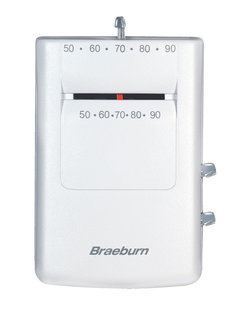 Braeburn 505 24v/Millivolt Single Stage Heat Only Mechanical Mercury Free Thermostat For