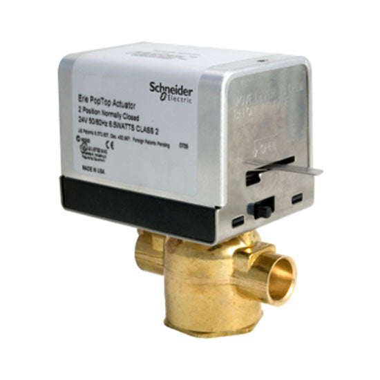 Erie VT2317G13A01A 24v 3/4" Sweat N.C. 2 Way Spring Return Zone Valve W/Aux. Switch 7.0cv