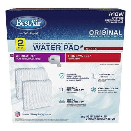 Bestair A10W-2PK-PDQ-2 - Humidifier Pad,9 7/8 in L,PK2