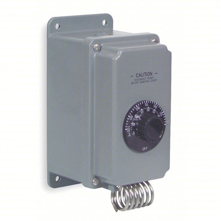 Qmark WT12 - Line Voltage Mechanical Thermostat, Heat Only, 40 to 110 F, 120 to 480 V AC, 1 H