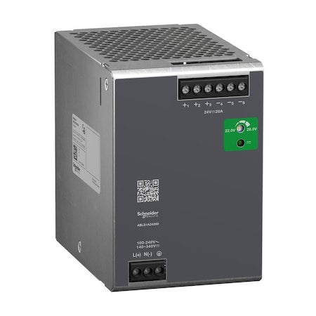 Schneider Electric ABLS1A24200 - Power Supply, 100 to 240 V AC, 24 V DC, 480 W, 20 A, DIN Rail
