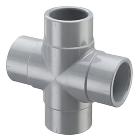 820-002C - Plastic Pipe Cross,female,237 psi,Gray
