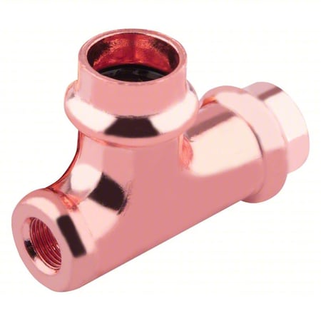 816ZC3 - Tee,Copper,Press-fit1/2",FNPT1/8",1/2"