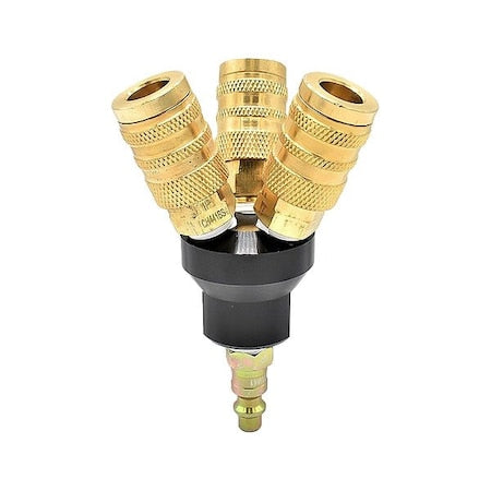 Interstate Pneumatics FPM44-KH4BS - Pipe Manifold Fitting, Brass, 1/4 in