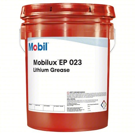 Mobil 105993 - Multipurpose Grease, 35.2 lb, Pail, Mineral Base, 248 Degrees F Max Op Temp, Brown, Mobilux EP 023 Series