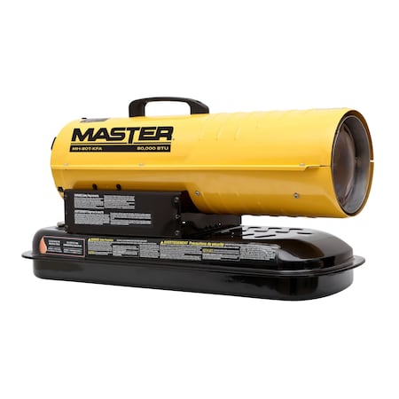 Master MH-80T-KFA - Portable Oil and Kerosene Torpedo Heater, 75,000 Btu H, Diesel, Kerosene, 240 cfm, 5 gal