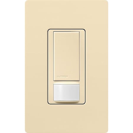 Lutron MS-OPS2-IV - Wall Mount Sensor, Occupancy, Photocell, Vacancy, Hard Wired, Ivory, 900 sq ft, Fluorescent, Halogen, Incandescent, LED
