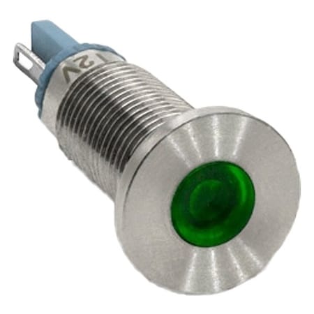 Dialight 6201201304F - Panel Indicator Light,SS,Green