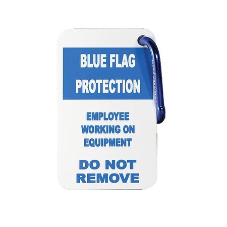 Railhead Gear KE-TAG - Blue Flag, lockout,5 3/4 in H,3 1/2 in W