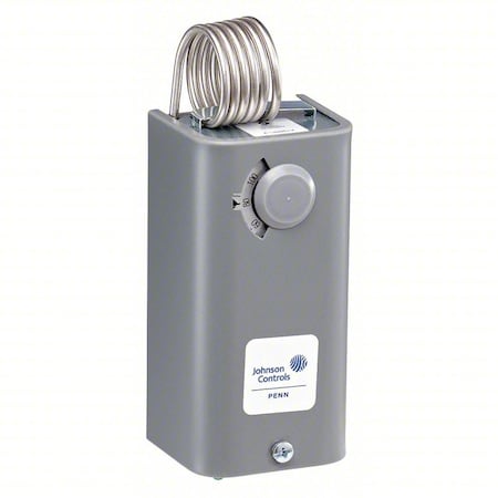 Johnson Controls A19BBC-2C - Line Voltage Mechanical Thermostat, Heat or Cool, -30 to 100 F, 120 to 277 V AC, 1 C, 1 H