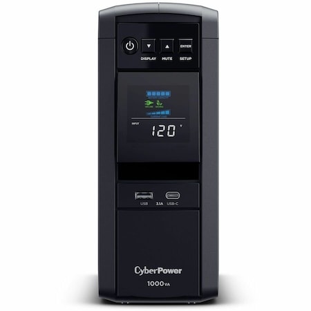 Cyberpower CP1000PFCLCD - UPS System, Line Interactive, Out: 120 V AC In: 120 V AC