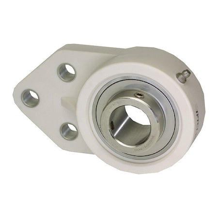 Iptci SUCTFB207-35MM - 3 Holes, Flange Bracket Housing, Flange Mount Bearing, Radial Ball, 35 mm Dia, PBT Plastic, Set Screw