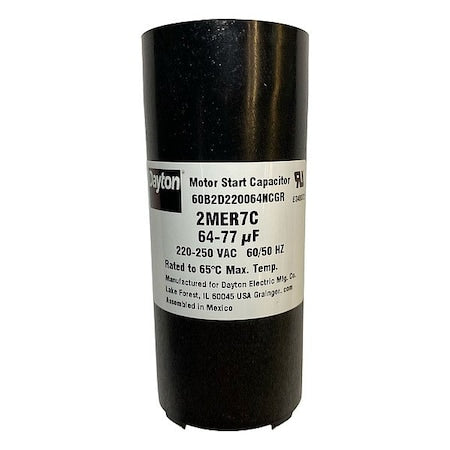 Dayton 2MER7 - Motor Start Capacitor,64-77 MFD,220-250 V
