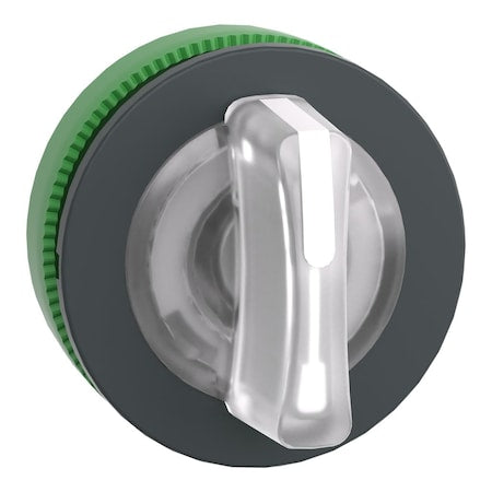 Schneider Electric ZB5FK1713 - Head for illuminated selector switch, Harmony XB5, plastic, white handle, universal LED, 3 positions, left to center