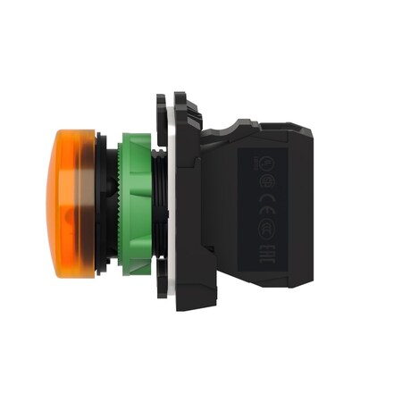 Schneider Electric XB5AVM5 - Pilot light, Harmony XB5, grey plastic, orange, 22mm, universal LED, plain lens, 230.240 V AC