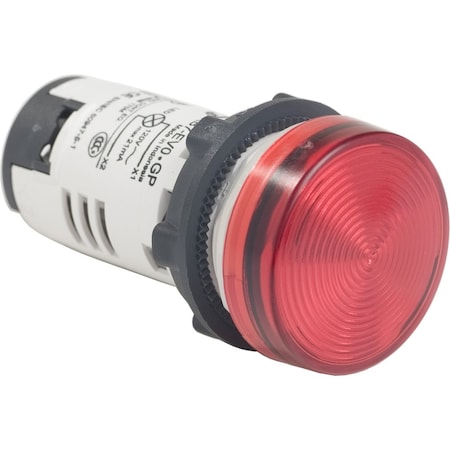 Schneider Electric XB7EV04GP - Monolithic pilot light, Harmony XB7, plastic, red, 22mm, integral LED, 110.120 V AC