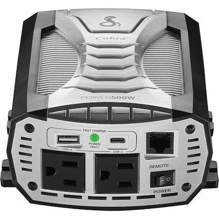 Cobra CPI500W - Power Inverter, Modified Sine Wave, 1,000 W Peak, 500 W Continuous, 4 Outlets