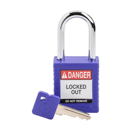 Brady SDPL-PRP-38ST-KD - Velocity Lockout Padlocks Nylon 1.5in Shackle Clearance KD Purple