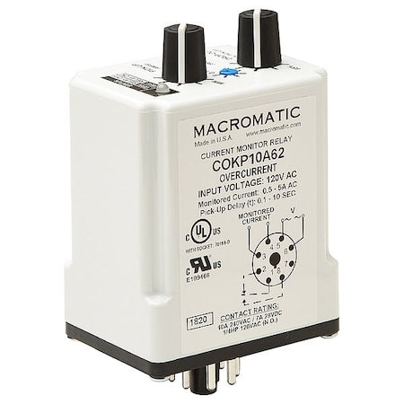 Macromatic COKP10A62-G - Monitor Relay, 10 A, 120 VAC, 8 Pins