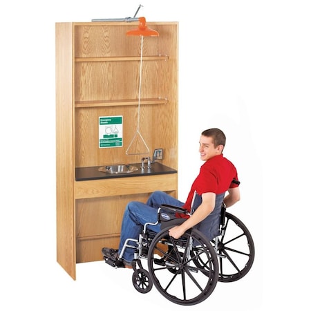Diversified Spaces 6900K-ADA - Shower/Eyewash Station,ADA Unit,Oak