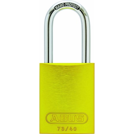 Abus 67756 - Lockout Padlock, Keyed Different, Aluminum, Yellow, 1 3/4 in Shackle Height, 1 1/2 in Body Width
