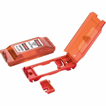 Master Lock 496B - Wall Switch Lockout, For Paddle/Toggle Switch Type, 5/16 in Padlock Shackle Diameter, Red
