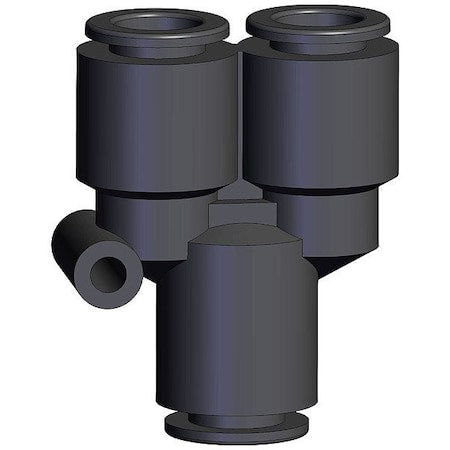 Smc KRU10-00 - Push-Fit Wye Fitting,Black,Rigid