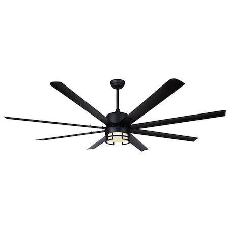 Canarm CP72EZR8BK-W - Ceiling Fan, 72 in Blade Dia, 8 Blades, 5 Speeds, 120 V AC, Matte Black