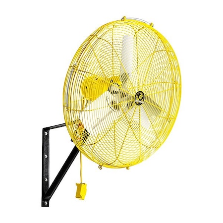 Jan Fan JF-WCM24-DCS-Y - Mounted Fan,Yellow,24in Dia,Steel,3 Blade