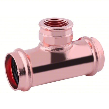 816ZA6 - Tee,Copper,Press-fit3/4",3/4",FNPT1/2"