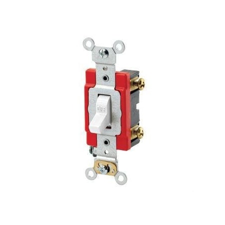 Leviton 1221-LHW - Toggle SP Illum Ind Gr 20 A White