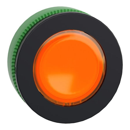 Schneider Electric ZB5FV053 - Head for pilot light, Harmony XB5, antimicrobial, plastic, orange, 30mm, universal LED, plain lens