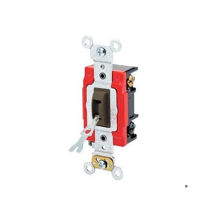Leviton 1223-2L - Toggle Locking 3-Way 20 A Ind Gr Brown