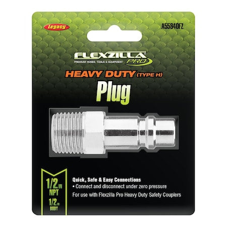 Flexzilla A55840FZ - Pro Heavy Duty Plug, 1/2" MNPT, 1/2" Bod