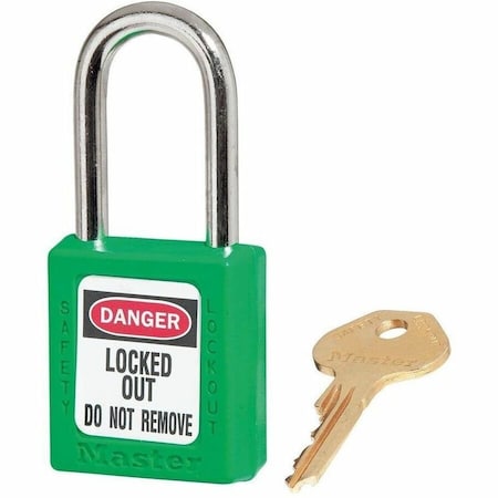 Master Lock 410GRN - Zenex Thermoplastic Safety Padlock, 1-1/2 in Wide with 1-1/2 in Shackle, Green