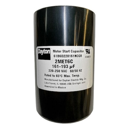 Dayton 2MET6 - Motor Start Capacitor, Round