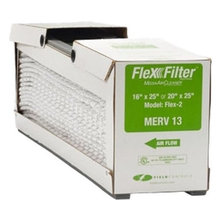 Field Controls FLEX-2 M13 - 15-1/2x24-1/4x4-3/4 Pleated Air Filter, Polyester, Synthetic, MERV 13, 1.0 Micron, 6 PK