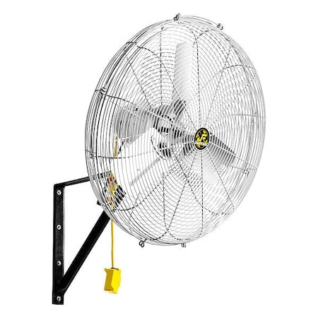 Jan Fan JF-WCM24-DCS-S - Mounted Fan,Silver,24in Dia,Steel,3 Blade